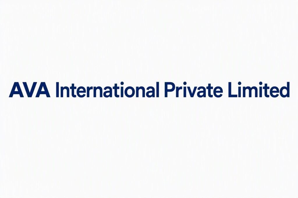 Dark blue text reading "AVA International Private Limited" centered on a clean white background.