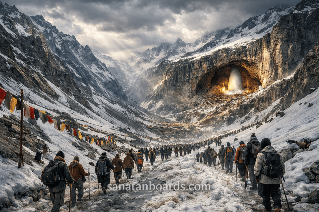 AMARNATH CAVE (JAMMU & KASHMIR) – ICE SHIVA LINGA