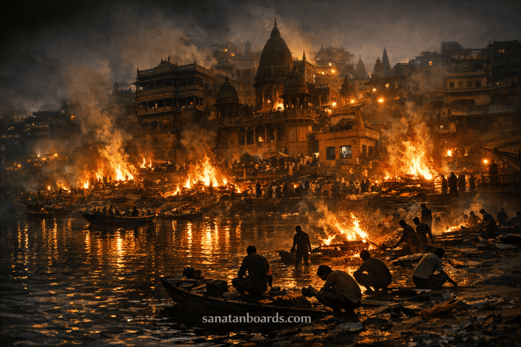 MANIKARNIKA GHAT (VARANASI) – SACRED CREMATION GHAT