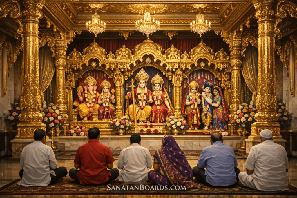 Inside Swaminarayan Temple Nairobi prayer hall